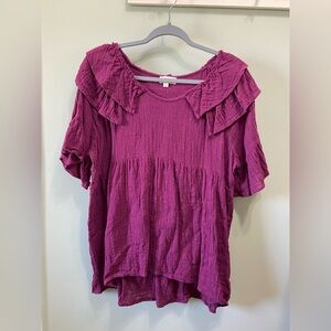 Umgee Women’s Purple Gauze Top Size Medium